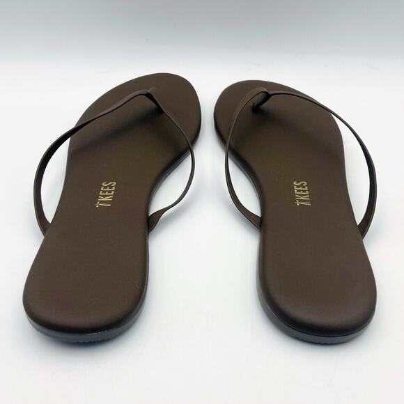 TKEES Womens Lily Square Toe Flip Flop Sandals US 5 B EU 36 Brown Leather NWOB - Picture 11 of 15